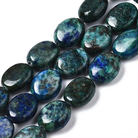 Natural Chrysocolla and Lapis Lazuli Beads Strands G-N330-031-1