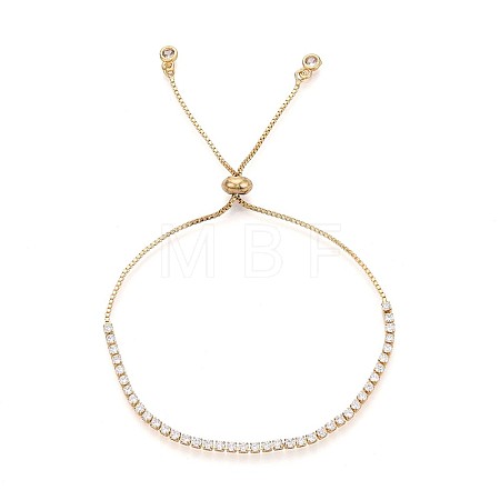 Cubic Zirconia Tennis Bracelet BJEW-T020-03B-02G-1