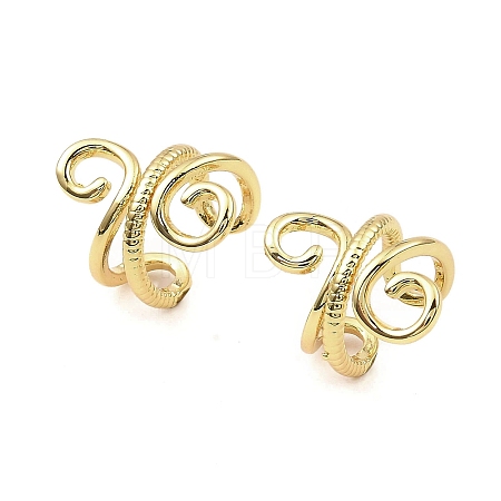 Rack Plating Brass Wire Wrap Cuff Earrings KK-B077-36G-1