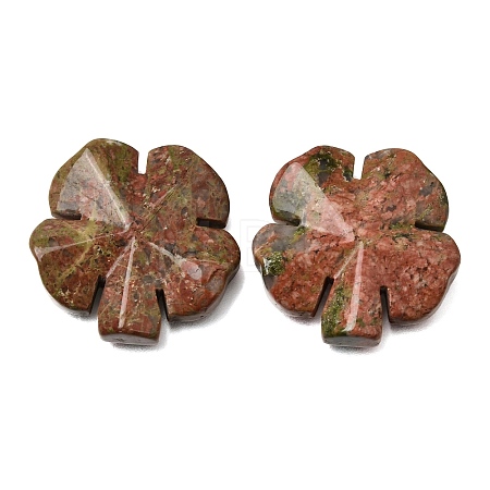 Natural Unakite Carved Clover Display Decorration GG-CBA6D08-D07-1