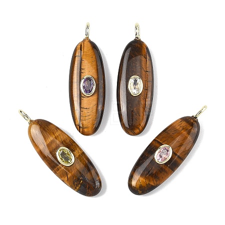 Natural Tiger Eye Pendants G-D357-02C-1