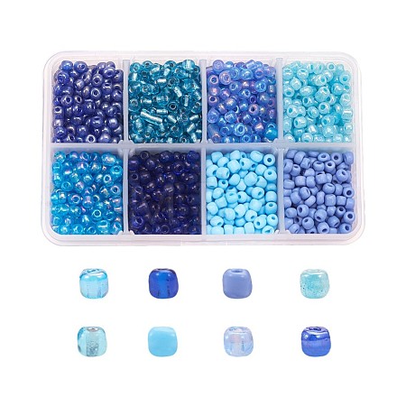 1 Box Mixed 6/0 Glass Seed Beads Round  Loose Spacer Beads SEED-X0050-4mm-04-1