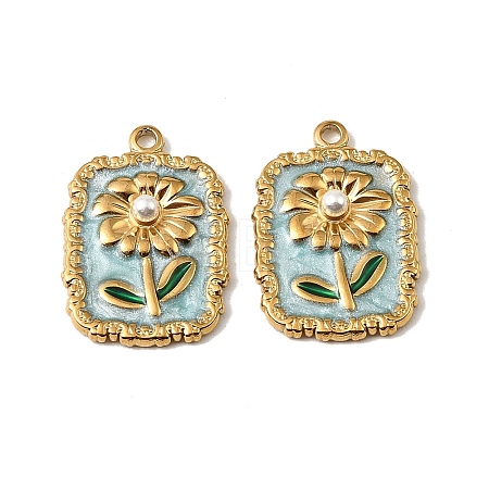 304 Stainless Steel Enamel Pendants STAS-I371-29G-02-1