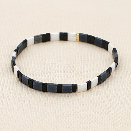 Bohemian Glass Seed Beaded Stretch Bracelets JM4508-16-1