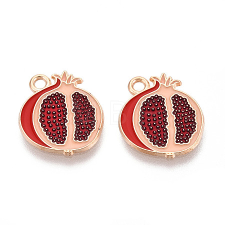 Fruit Alloy Enamel Pendants X-ENAM-T022-32G-1