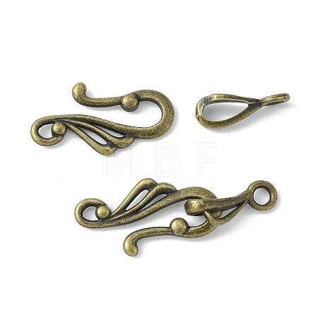 Tibetan Style Hook and Eye Clasps MLF1157Y-NF-1
