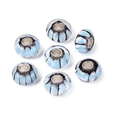 Handmade Lampwork & Brass Core European Beads LAMP-N044-01S-02-1