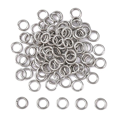 Tarnish Resistant 304 Stainless Steel Open Jump Rings STAS-Q186-02-6x1mm-1