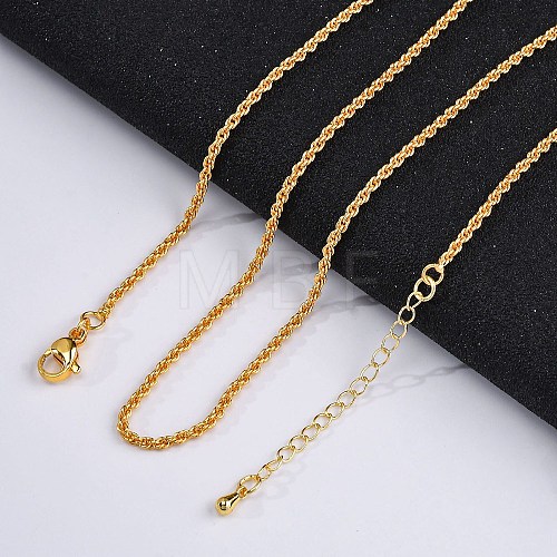 Brass Rope Chains Necklaces for Women NJEW-D302-03G-1