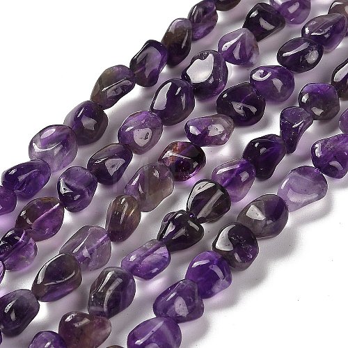 Natural Amethyst Beads Strands G-P497-01E-45-1