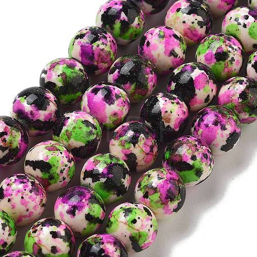 Synthetic Turquoise Dyed Beads Strands G-E594-24P-1