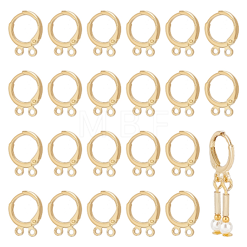 BENECREAT 12pairs Brass Leverback Earring Findings KK-BC0013-28A-1