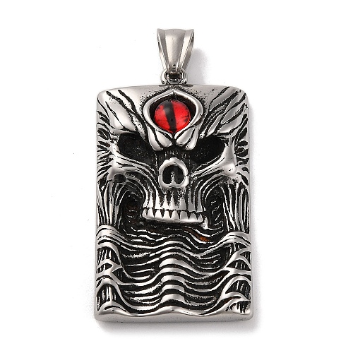 Halloween Theme 304 Stainless Steel Resin Pendants STAS-U021-06AS-1