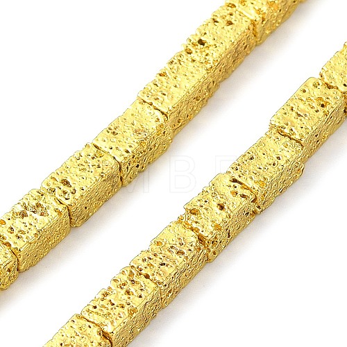 Electroplated Natural Lava Rock Beads Strands G-I360-K02-01-1