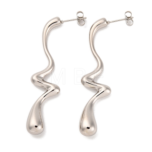 Teardrop 304 Stainless Steel Stud Earrings for Women EJEW-K278-23P-1