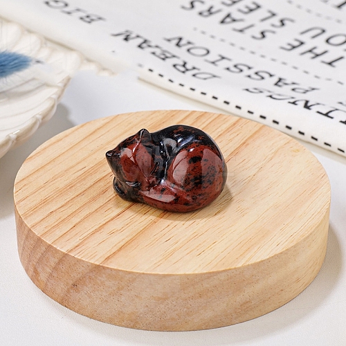 Natural Mahogany Obsidian Display Decorations DJEW-PW0009-009G-1