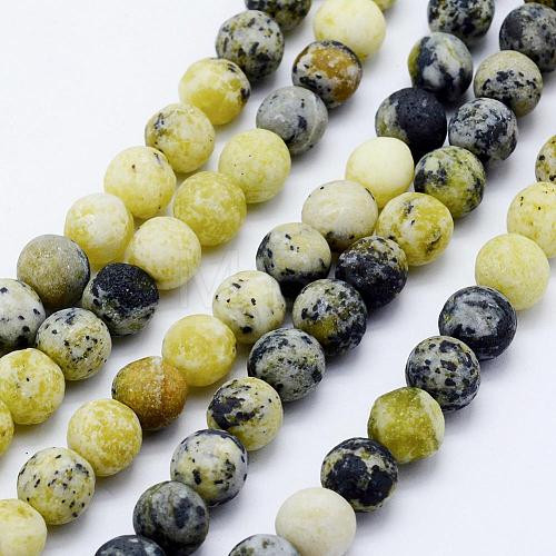 Natural Yellow Turquoise(Jasper) Beads Strands G-F518-25-8mm-1