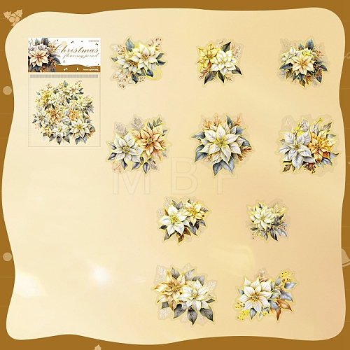 Beautiful Day Sticker Pack Christmas Flower Season Series Self-Adhesive PET Picture Stickers PW-WG75A31-02-1