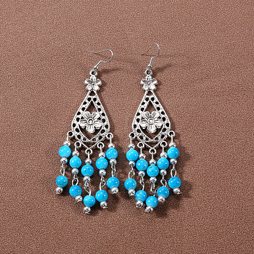 Bohemian tassel turquoise earrings JU8957-3-1