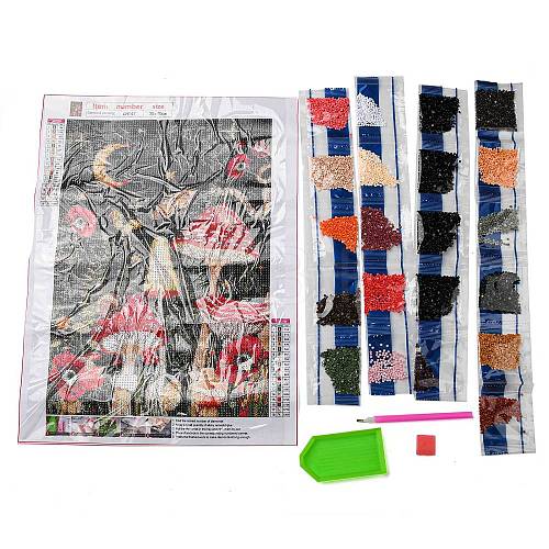 DIY Aesthetic Fantasy Mushroom Pattern Diamond Painting Kits DIAM-PW0005-09A-1