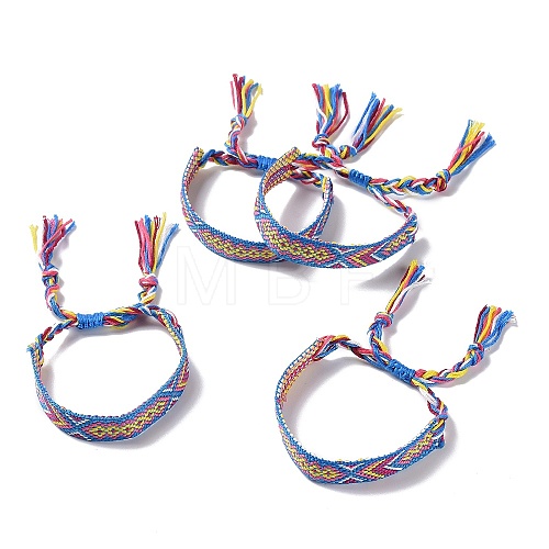 Polyester-cotton Braided Rhombus Pattern Cord Bracelet FIND-PW0013-001A-15-1