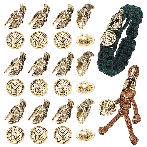 Unicraftale Tibetan Style Spartan Helmet Alloy Parachute Rope European Beads FIND-UN0002-89AG-1