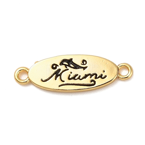 Beach Theme Rack Plating Brass Oval Connector Charms KK-P261-08F-G02-1