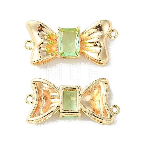 Brass Pave Cubic Zirconia Connector Charms KK-L208-01G-04-1