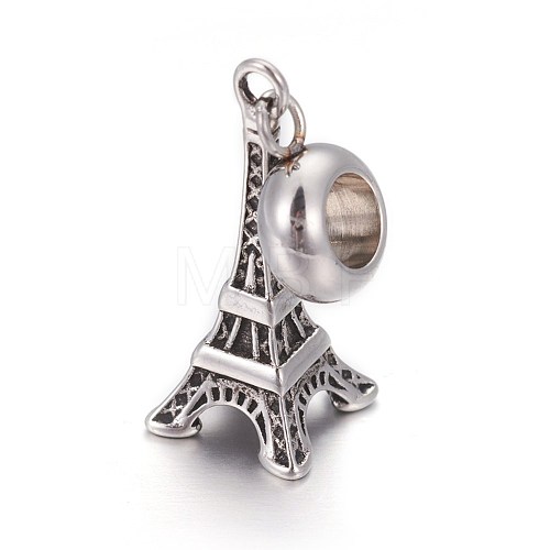 Retro 304 Stainless Steel European Style Dangle Charms OPDL-L013-44AS-1