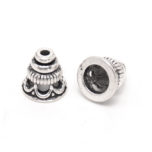 Tibetan Style Alloy Bead Cones FIND-WH0100-36AS-1