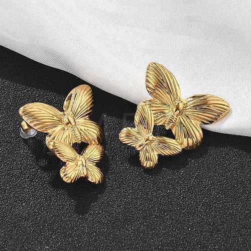 304 Stainless Steel Studs Earrings for Women EJEW-K306-24G-1