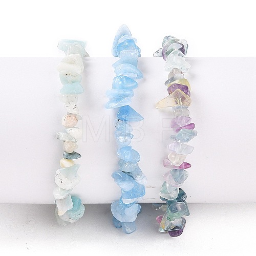 Chips Natural Mixed Stone Stretch Bracelets BJEW-JB05643-1