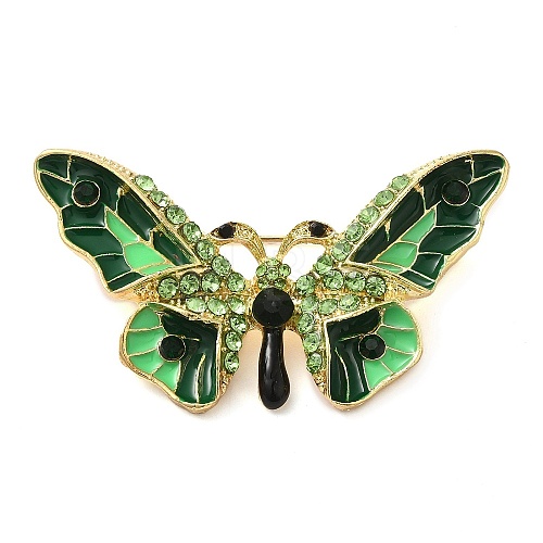 Butterfly Rhinestone Enamel Pins JEWB-G034-04G-02-1
