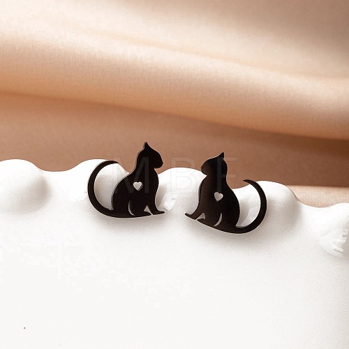 Stainless Steel Small Animal Stud Earrings for Women PW-WG5B49B-28-1