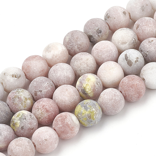 Natural Marble and Sesame Jasper/Kiwi Jasper Beads Strands X-G-T106-289-1