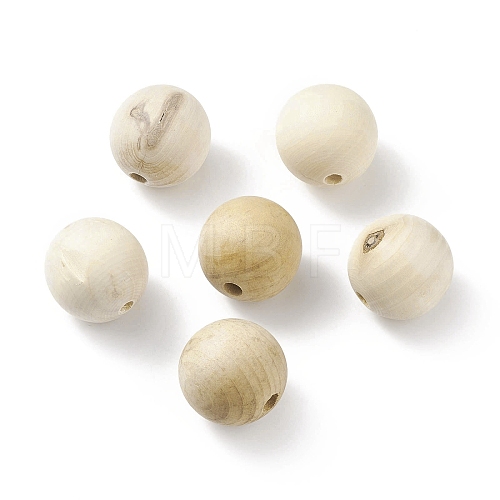 (Defective Closeout Sale: Crack/Marking) Unfinished Wood Beads WOOD-XCP0001-55-1