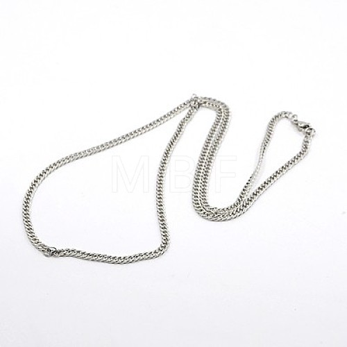 Curb Chain Necklace for Men NJEW-F027-12-1
