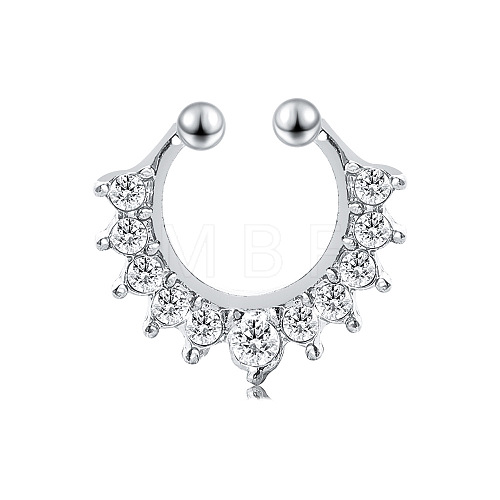 Alloy Crystal Rhinestone Hoop Nose Rings for Women Men WGB2B16-02-1