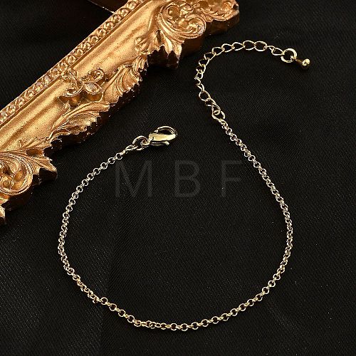 Brass Rolo Chain Bracelets for Women BJEW-G735-05G-1