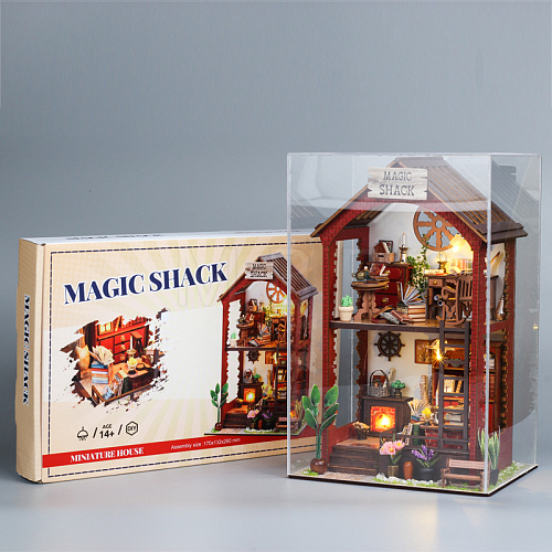 Mini Wood DIY 3D Book House Puzzle Kit MIMO-PW0003-056-1