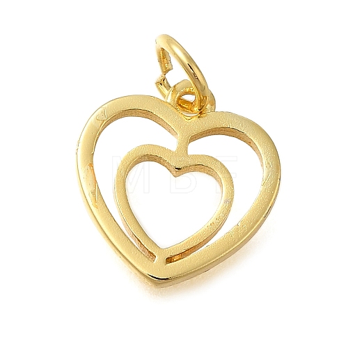 Heart Rack Plating Brass Charms KK-I716-21A-G-1