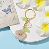 Flower Acrylic Imitation Gemstone Pendant Keychain KEYC-JKC00692-03-3