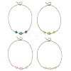 Ocean Synthetic Turquoise Starfish Turtle and Round Shell Pearl Beaded Necklaces NJEW-JN06168-2