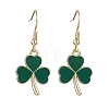 Clover Alloy Enamel Dangle Earrings EJEW-JE06939-3