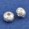 Brass Micro Pave Clear Cubic Zirconia Beads KK-Z162-14S-2