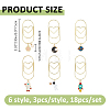 18Pcs 6 Style Iron Bookmark AJEW-FH00052-2