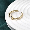 Brass Micro Pave Cubic Zirconia Cuff Rings for Women RJEW-L336-01G-01-3