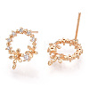 Brass Micro Pave Clear Cubic Zirconia Stud Earring Findings X-KK-T054-51G-NF-2