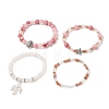 4Pcs 4 Style Natural Mixed Gemstone Beaded Stretch Bracelets Set BJEW-JB09263-4