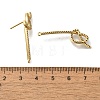 Rack Plating Brass Micro Pave Cubic Zirconia Studs Earring Findings EJEW-H143-01G-2